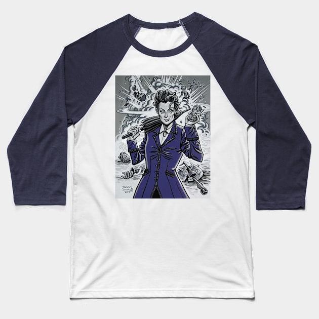 Missy defeats the Cybermen and Daleks Baseball T-Shirt by Rainesz